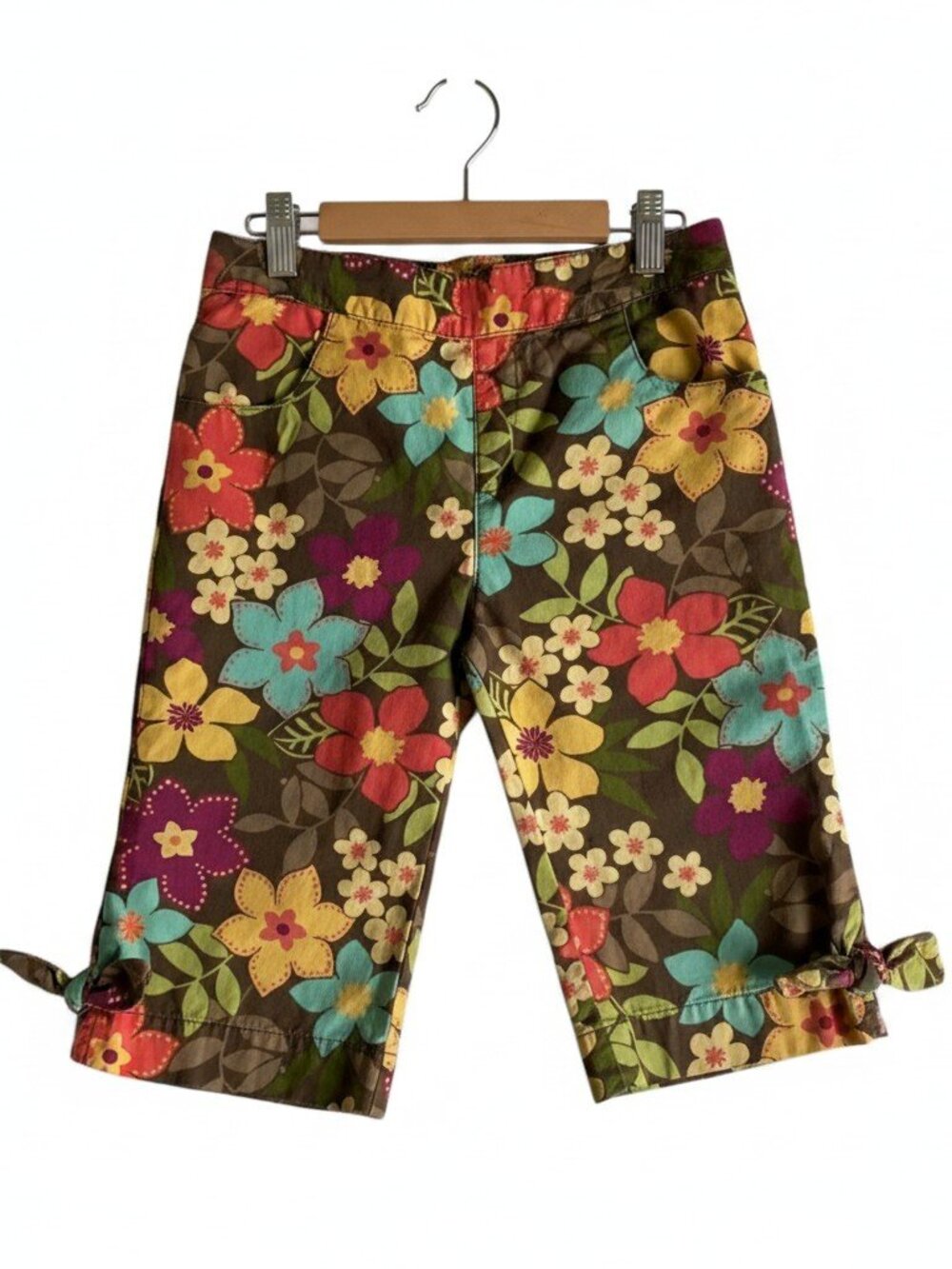 Gymboree Flower Power Floral Print Pull-On Capri Pants Toddler Girl Size 3T